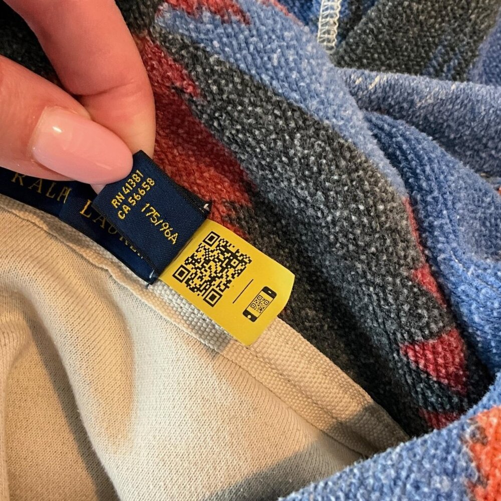 Polo Ralph Lauren Beacon Aztec Southwestern Fleece Hoodie Mens Medium Pullover - Picture 10 of 15